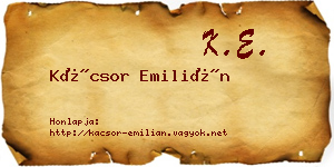 Kácsor Emilián névjegykártya